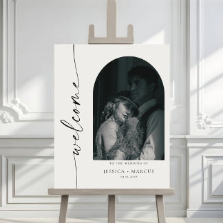 Minimalistische Chic-Hochzeits-Willkommensschild-F Poster