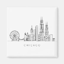 Minimalistische Chicago-Skyline-Linienkunst