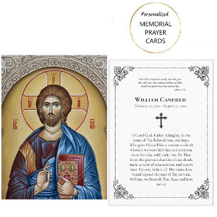 Minimalistische christlich-orthodoxe Gedenkkarte Platzkarte