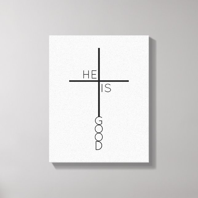 Minimalistische Christliche Cross Bible Verse Mode Leinwanddruck (Vorderseite)