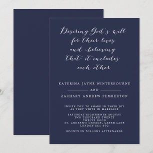 Minimalistische Christliche Hochzeit von Marine un Einladung