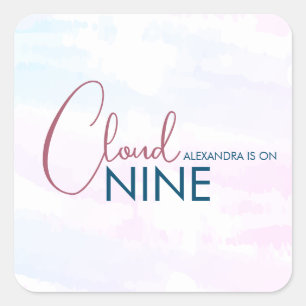 Minimalistische Cloud Nine Soft Blue Brautparty Quadratischer Aufkleber