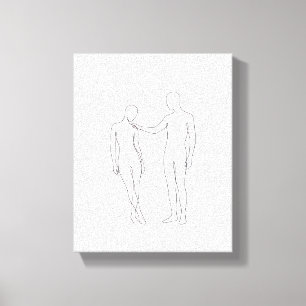 Minimalistische Continuous Line Kunst - Abstrakte  Leinwanddruck