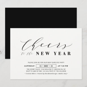 Minimalistische Corporate Silvester-Gala-Party Einladung