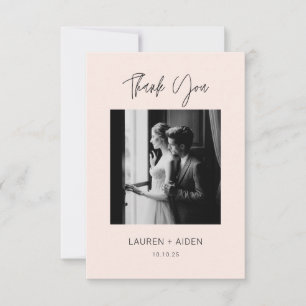 Minimalistische Couple's Foto Hochzeit Dankeschön  Dankeskarte
