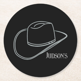 Minimalistische Cowboy-Biertrinkküste Runder Pappuntersetzer