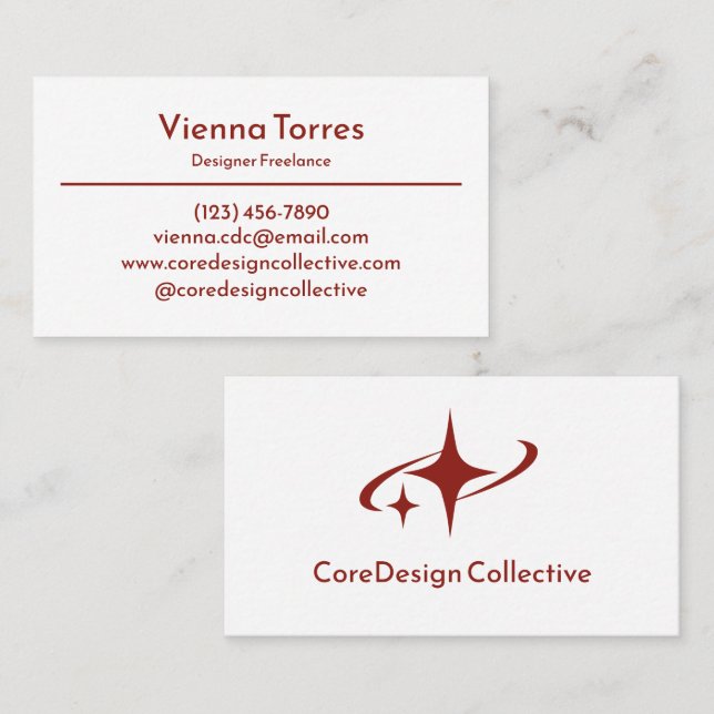Minimalistische Creative Sleek White Modern Clear Visitenkarte (Vorne/Hinten)
