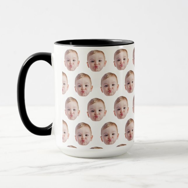 Minimalistische Custom Funny Gesichtsgeschenke Bab Tasse (Links)