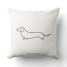 Minimalistische Dachshund-Einzelstrich-Kunst-Wurfk