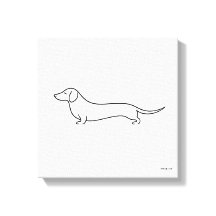 Minimalistische Dachshund-Einzelstrich-Kunstleinwa