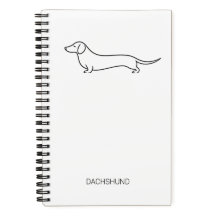 Minimalistische Dachshund-Linienkunst Deluxe-Spira