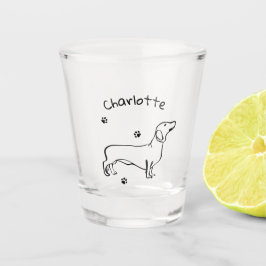 Minimalistische Dackel - Ihr Text, Ihr Stil Schnapsglas
