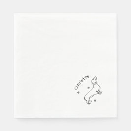Minimalistische Dackel - Ihr Text, Ihr Stil Serviette