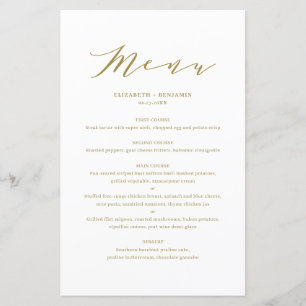 Minimalistische Dainty Script Gold Wedelkarte