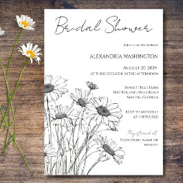 Minimalistische Daisy Bridal Dusche Einladung