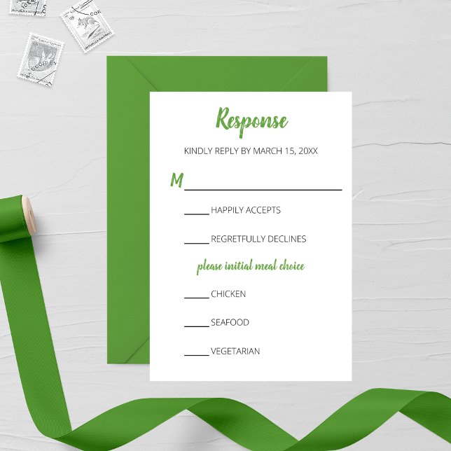 Minimalistische Daisy Wedding RSVP-Karte RSVP Karte (Von Creator hochgeladen)
