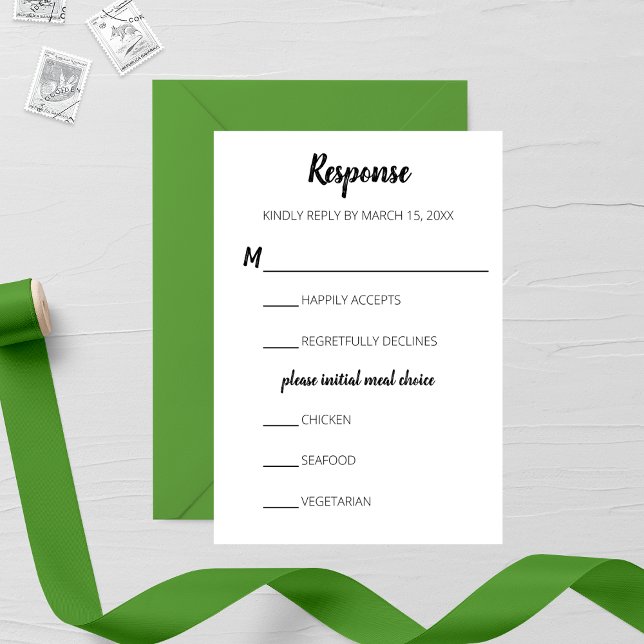 Minimalistische Daisy Wedding RSVP-Karte RSVP Karte (Von Creator hochgeladen)