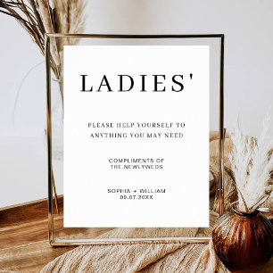 Minimalistische Damen erfrischen das Hochzeitsbade Poster