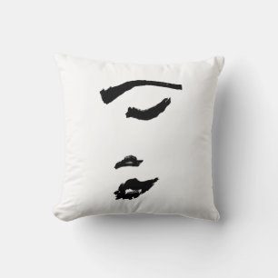 Minimalistische Damen-Gesicht-Skizze-Kissen Kissen