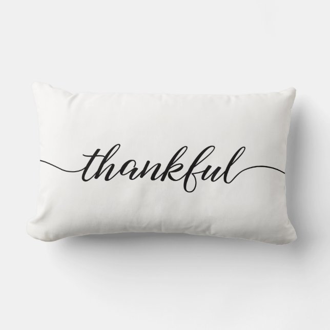 Minimalistische dankbare moderne Schrift Lendenkissen (Vorderseite)