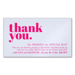 Minimalistische Danke-Karte links Lila Rosa Magnetische Visitenkarte
