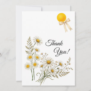 Minimalistische Danksagungskarte mit Gänseblümchen Dankeskarte