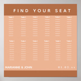 Minimalistische Dark Terracotta Hochzeitskarte Poster