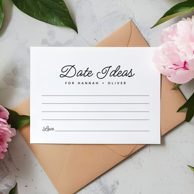 Minimalistische Date Night Ideas Wedding Advice Ca RSVP Karte (Von Creator hochgeladen)