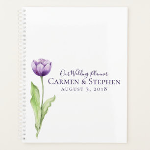 Minimalistische Deep Purple Einzel-Tulpen-Hochzeit Planer