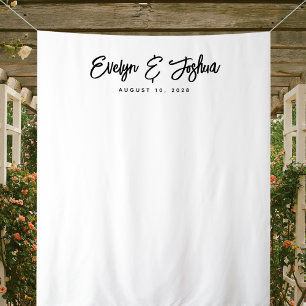 Minimalistische Dekoration für den Hochzeitsempfan Wandteppich
