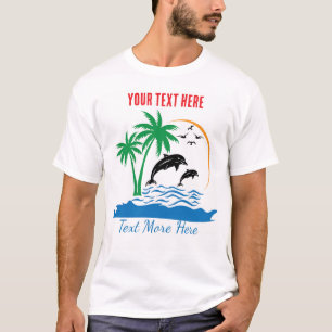 Minimalistische Delfin-Linienkunst – Elegantes Mee T-Shirt
