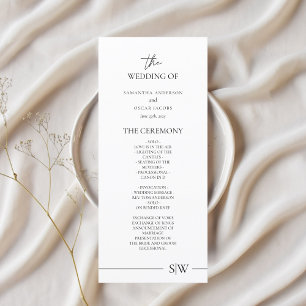 Minimalistische Designeinladung   Elegant und mode Menükarte