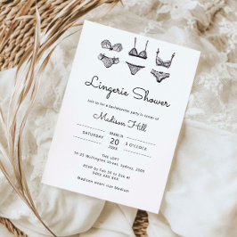 Minimalistische Dessous-Dusche Einladung