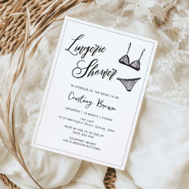 Minimalistische Dessous-Dusche Einladung