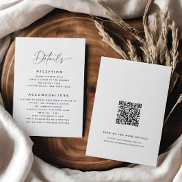 Minimalistische Details QR Code Hochzeitkarte Begleitkarte