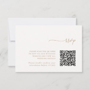 Minimalistische Details & QR-Code-Hochzeits-RSVP-K RSVP Karte
