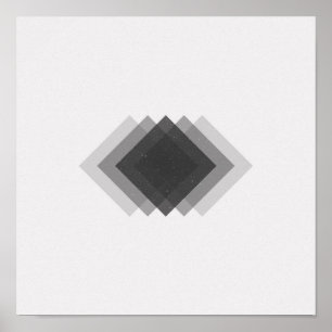 Minimalistische Diamant-Schwarzweiss-Plakat Poster