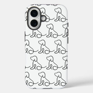 Minimalistische Dog Line Art iPhone Case