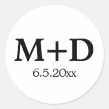 Minimalistische Doppelinitialen und Datum