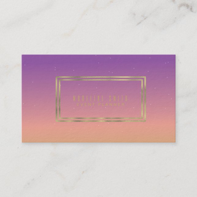 Minimalistische doppelte Rim Gold Foil Gradient Li Visitenkarte (Vorderseite)