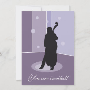 Minimalistische Double-Bass-Silhouette-Musik-Kunst Einladung