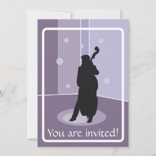 Minimalistische Double-Bass-Silhouette-Musik-Kunst Einladung