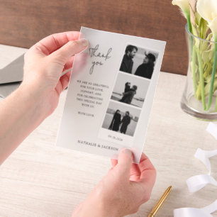 Minimalistische Drei-Foto-Streifen-Hochzeit