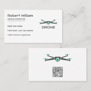 Minimalistische Drohne Moderner UAV-Operator-QR- Visitenkarte