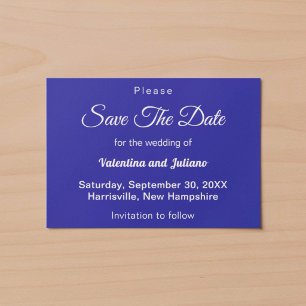 Minimalistische dunkelblaue Hochzeit – Rettet das  Save The Date