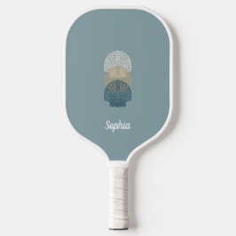 Minimalistische dunkelblaue und weiße, moderne Mon Pickleball Schläger