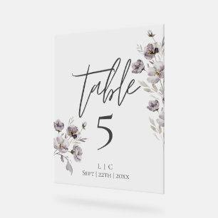 Minimalistische dunkelgraue Tischnummer Acrylschild