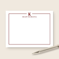 Minimalistische dunkelrote Zweirahmen-Papeterie mi