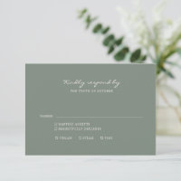 Minimalistische dunkle Sage Green Script Auswahl