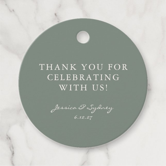 Minimalistische dunkle Seite Green Script Custom V Geschenkanhänger (Vorderseite)